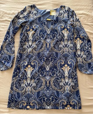 Vestido Amichi estampado azul y dorado Talla S