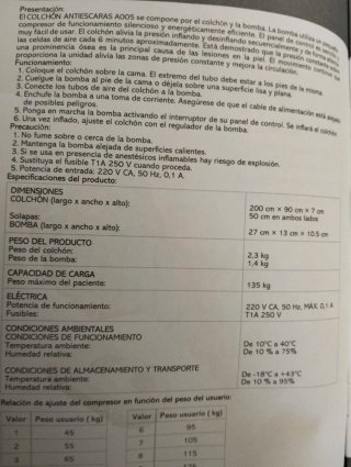 Colchón antiescaras inflable