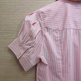 Benetton camicia a righe rosa bianco Y2K preppy XS