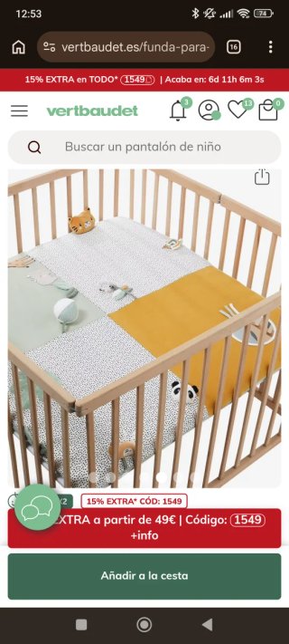 Colchón parque infantil + funda Verbaudet