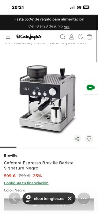 Cafetera Breville Acero Inoxidable