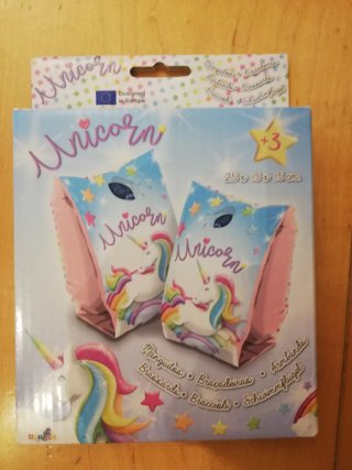 Manguitos inflables unicornio arcoíris