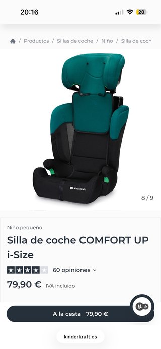 Silla coche Kinderkraft 9-36 kg nueva