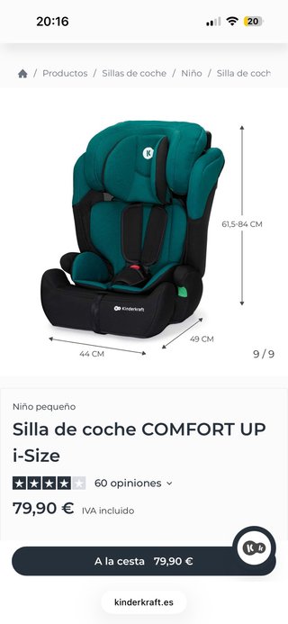 Silla coche Kinderkraft 9-36 kg nueva
