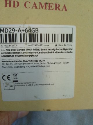 Mini Cámara Espía MD29 + Tarjeta 64GB