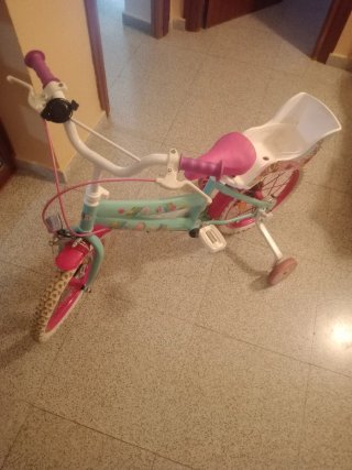 Bicicleta infantil azul y rosa
