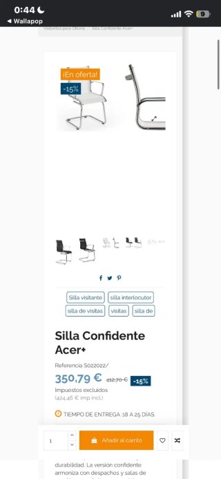 Sillas de terraza metal y tela