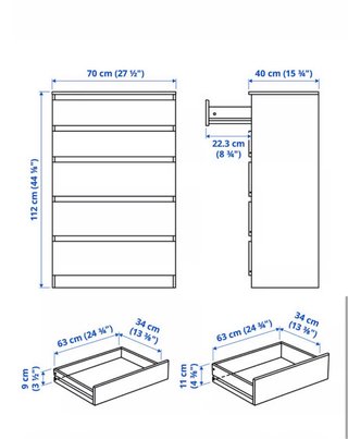 Cajonera IKEA 5 cajones blanca