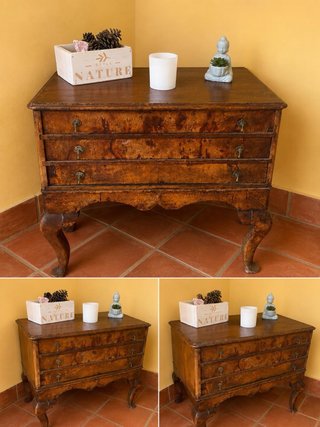 Cajonera antigua nogal estilo Luis XV