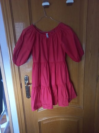 Vestido niña vuelo rojo, talla 10 años