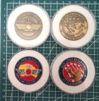Lote 2 Monedas Base Aérea Zaragoza Ejército Aire