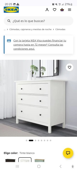 Cómoda 3 cajones Hemnes Blanca