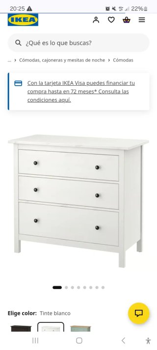 Cómoda 3 cajones Hemnes Blanca