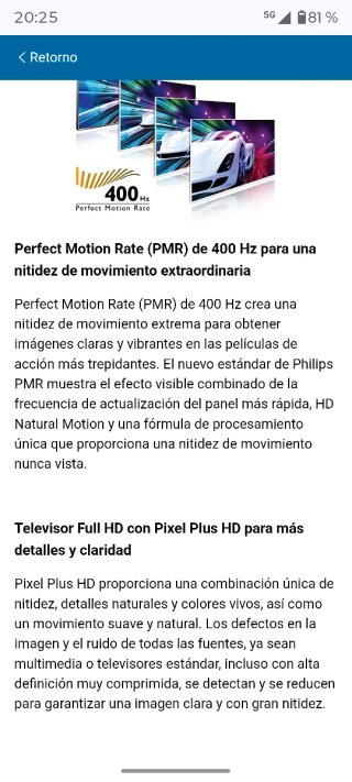Televisor Philips 40 Plata y Blanco
