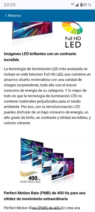 Televisor Philips 40 Plata y Blanco