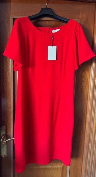 Vestido Javier Simorra Rojo T.46 Nuevo con Etiquet