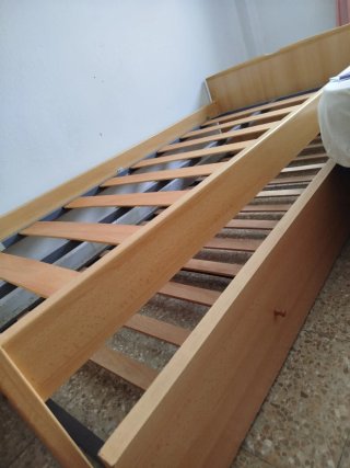 Cama doble nicho madera 90x190 cm