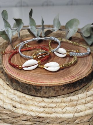 Pulsera Concha Macramé Ajustable