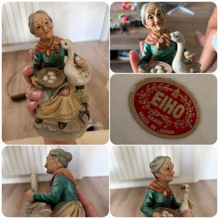 Figura EIHO Vintage Mujer con Ganso y Huevos