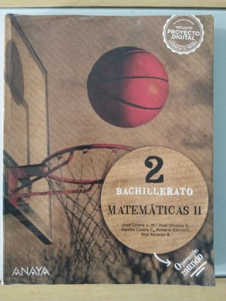 Libro matemáticas II 2 bachillerato, Anaya.
