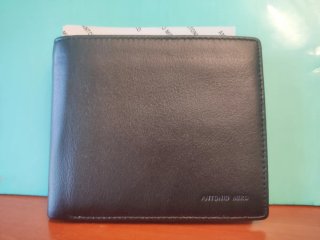 Billetera Antonio Miró Negra Cuero
