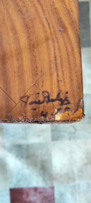 India Tapirape Rame Sbalzato su Legno Vintage
