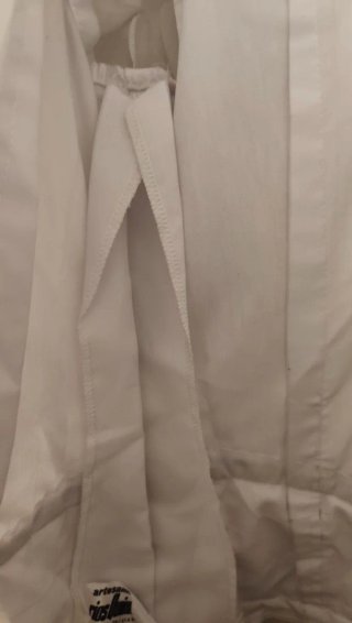 Vestido Sevillana Artesanal Blanco y Turquesa