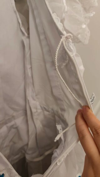 Vestido Sevillana Artesanal Blanco y Turquesa