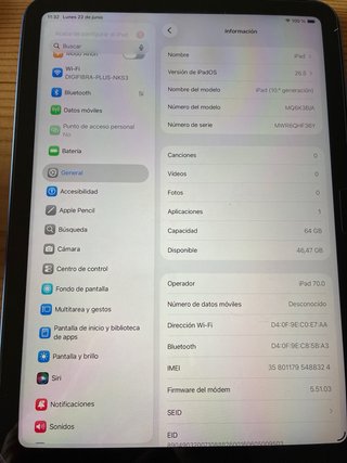 iPad 10ª Gen WiFi + LTE Azul