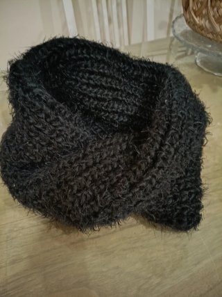 Cuello de punto negro mujer