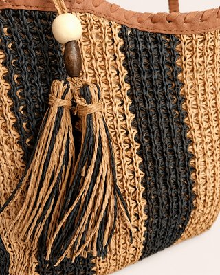 Bolso rafia trenzada bandolera u hombro - L