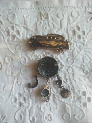 2 spille vintage argento 925