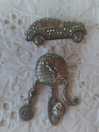 2 spille vintage argento 925