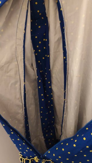 Vestido Sevillana Artesanal Azul y Amarillo