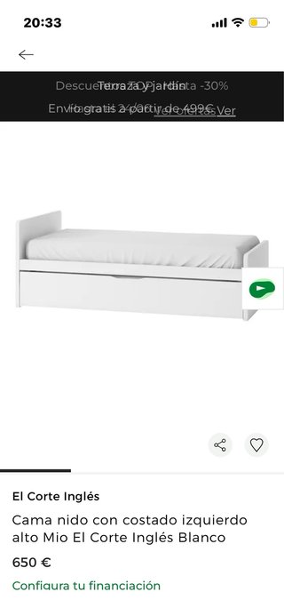 Cama nido El Corte Inglés alta gama