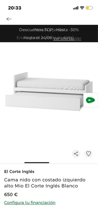 Cama nido El Corte Inglés alta gama