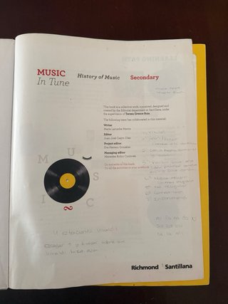 Libro Música Santillana 3º ESO Inglés