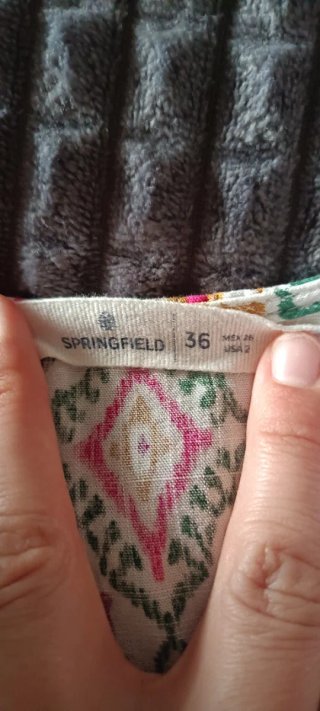 Vestido Springfield estampado talla S