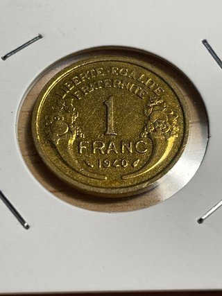 Moneda Franc 1940 Francia