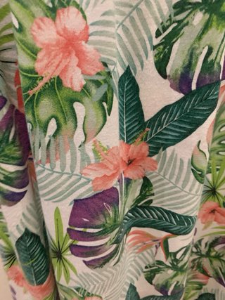 Vestido largo estampado tropical