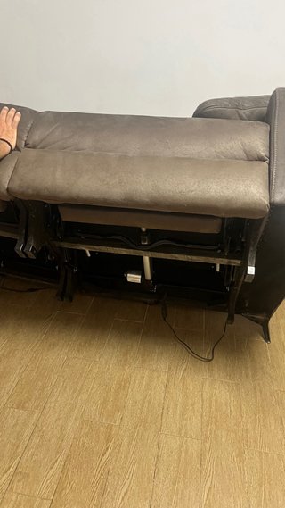 Sofá y sillón tela marrón/gris