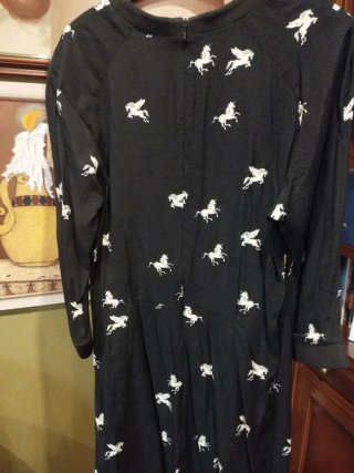 Vestido Bimba y Lola Negro Estampado Caballos