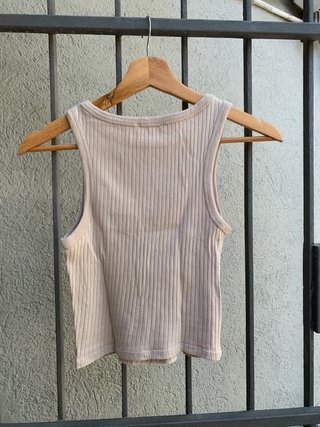 Top corto beige