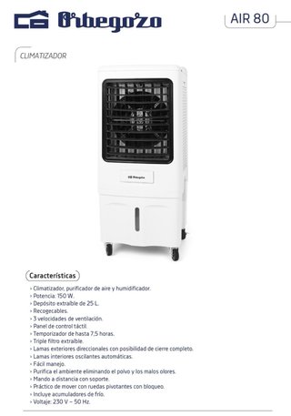 Climatizador Orbegozo blanco