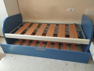 Regalo cama nido azul y blanca
