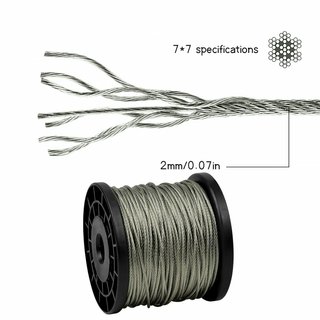 Cable Acero Inoxidable 2mm 60m para Colgar Cuadros