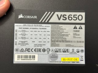 Corsair VS650 Fuente de Alimentación PC Torre Game