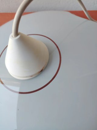 Lampadario Vetro Anni '70 Strisce Rosse