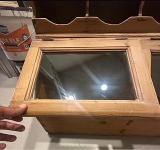 Mueble antiguo madera y cristal