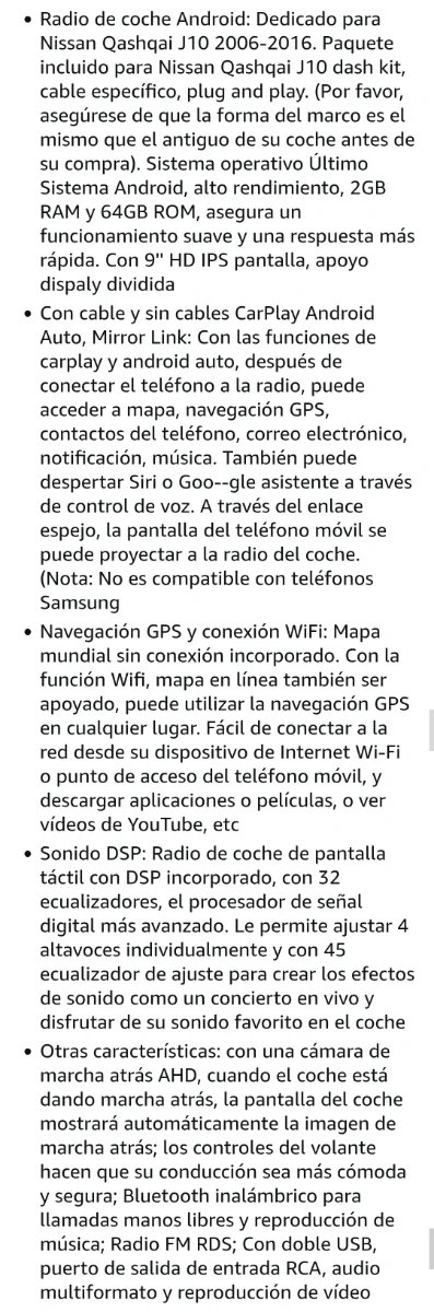 Radio Coche Android Hikity 2+64GB Nissan Q
